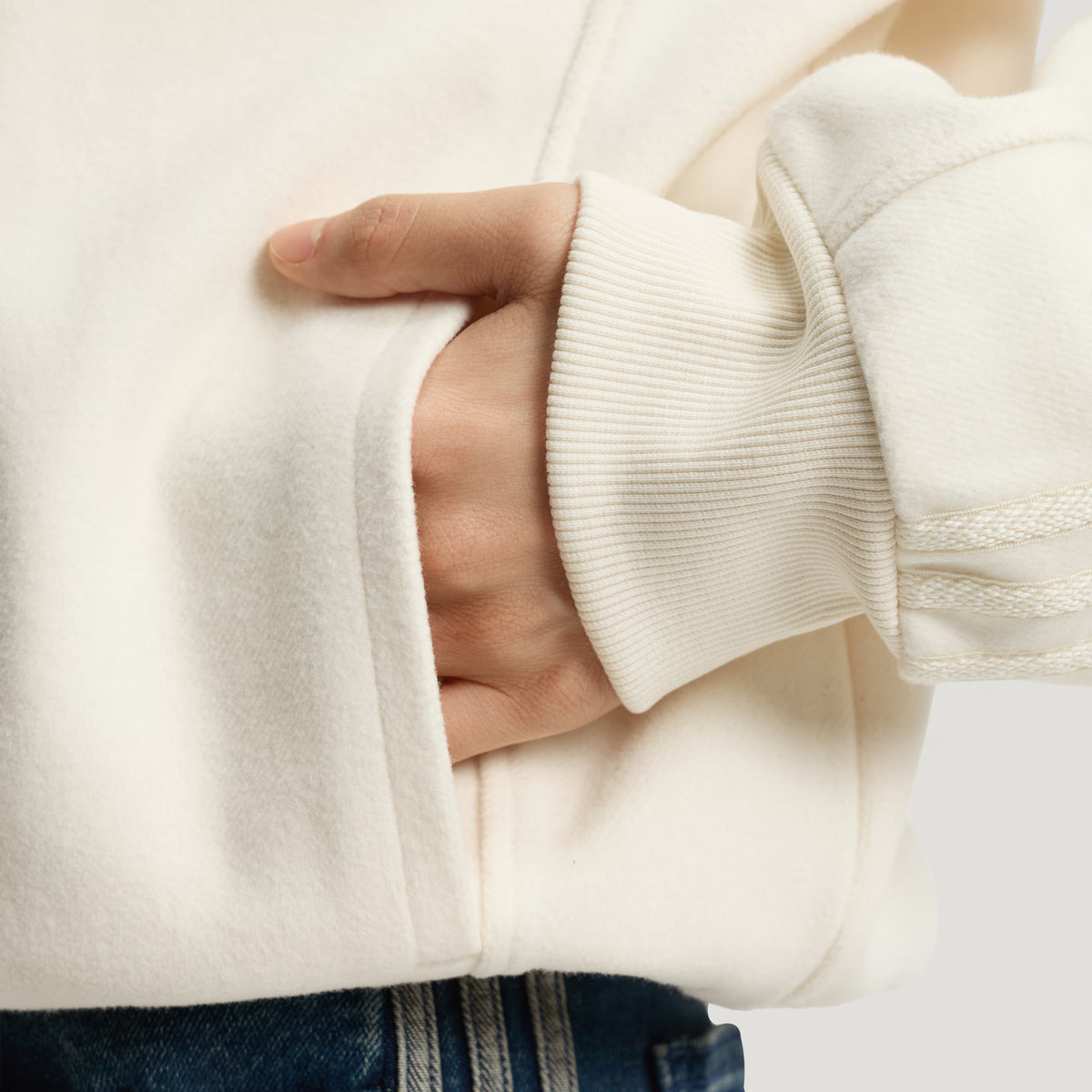 Half Zip Sweatshirt Cream (W)