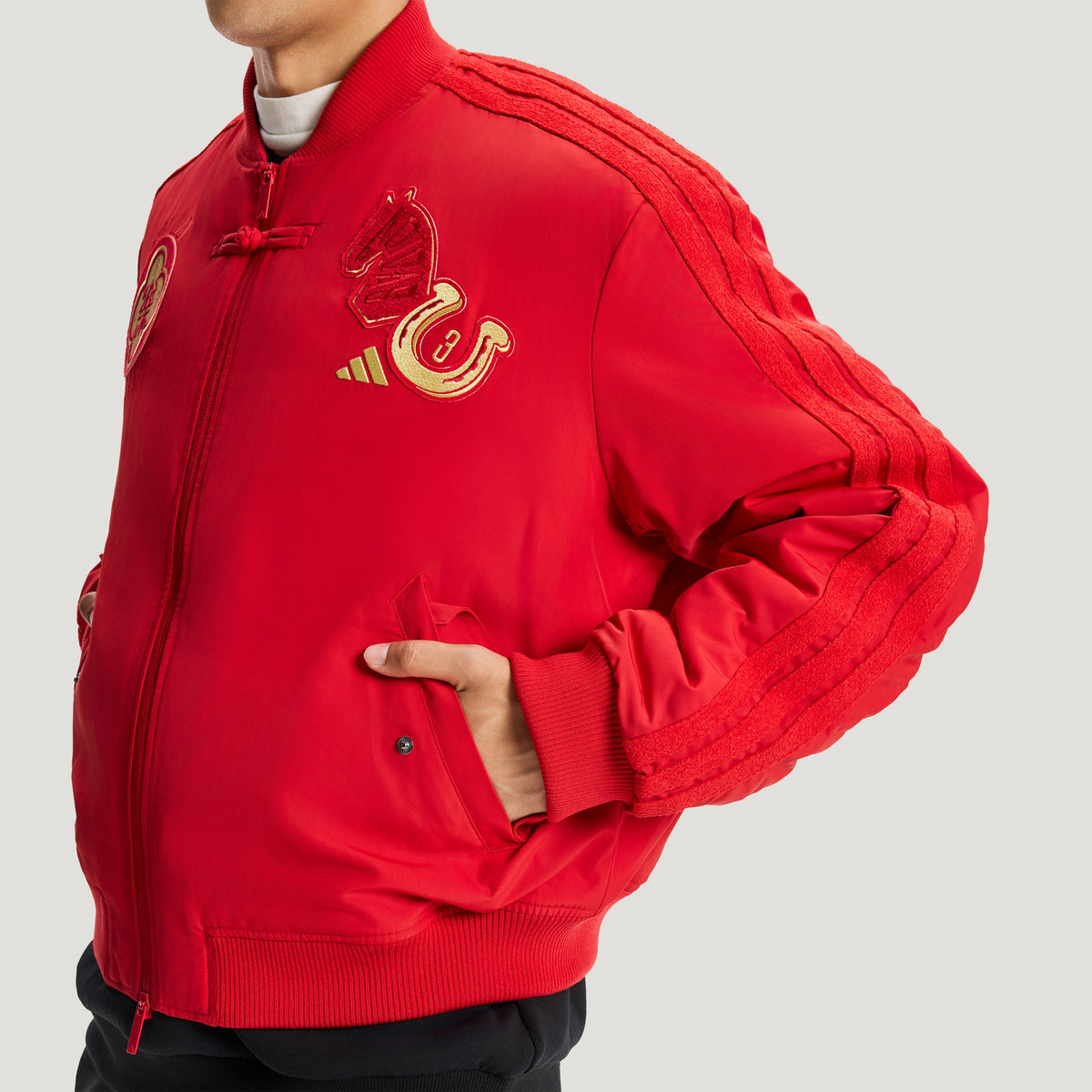 CNY Padded Bomber Jacket Light Scarlet (Unisex)